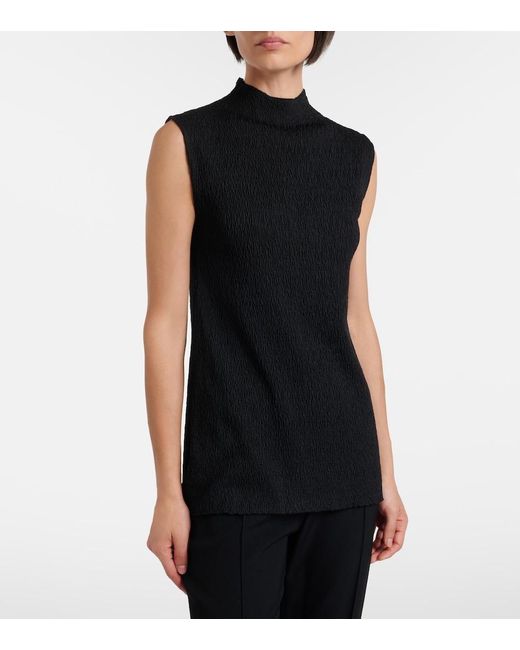 The Row Black Oakson Knitted Silk Top