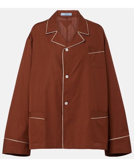 Prada Brown Oversized Cotton Shirt