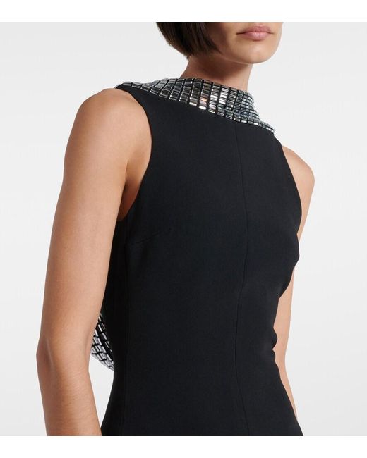 David Koma Black Embellished Cady Gown