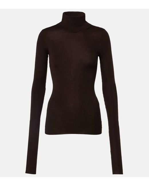 Frankie Shop Black Utica Thin Wool And Silk Turtleneck Sweater