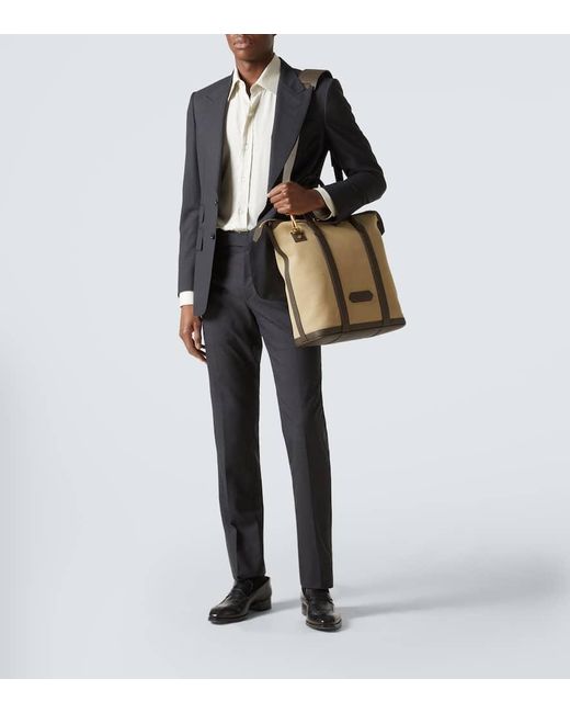 Tom Ford Tote Bag Buckley East West Aus Canvas in Natural für Herren