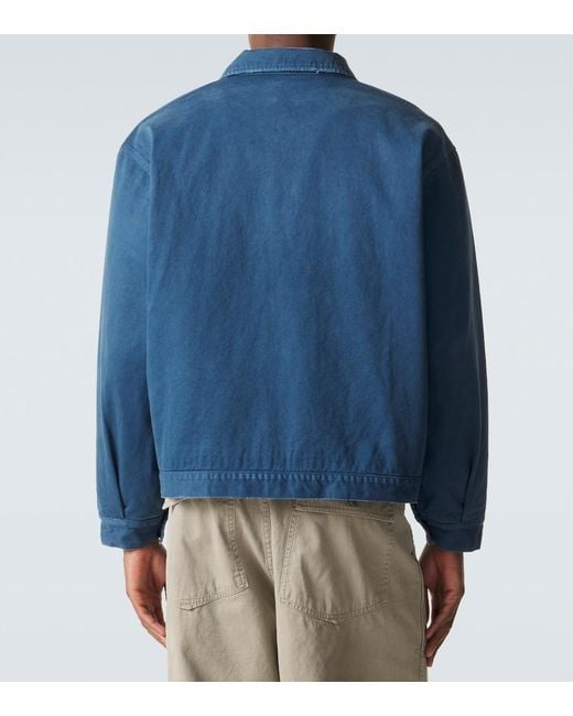 A.PRESSE Blue Vintage Cotton Jacket for men