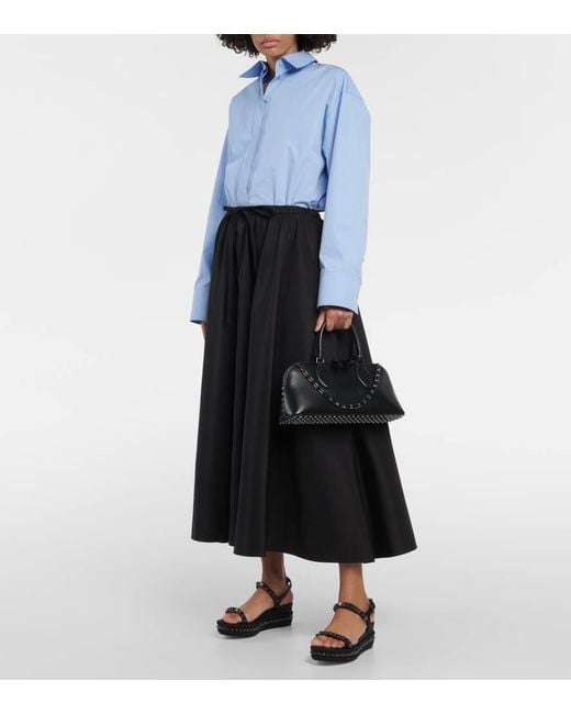 Christian Louboutin Black Pyraclou Leather Espadrilles