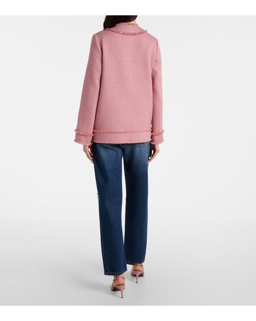 Dolce & Gabbana Pink Wool Blazer With Front Pockets