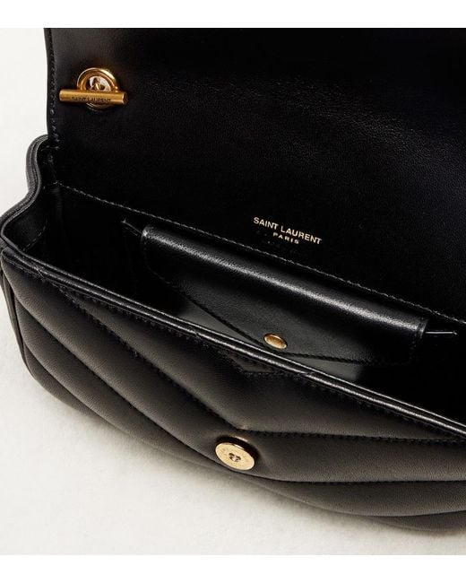 Saint Laurent Black Loulou Mini Leather Crossbody Bag