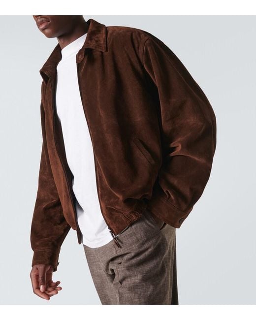 The Row Brown Ronan Suede Blouson for men