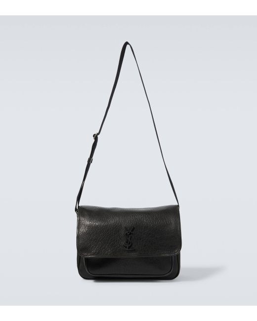 Saint Laurent Black Niki Leather Messenger Bag for men