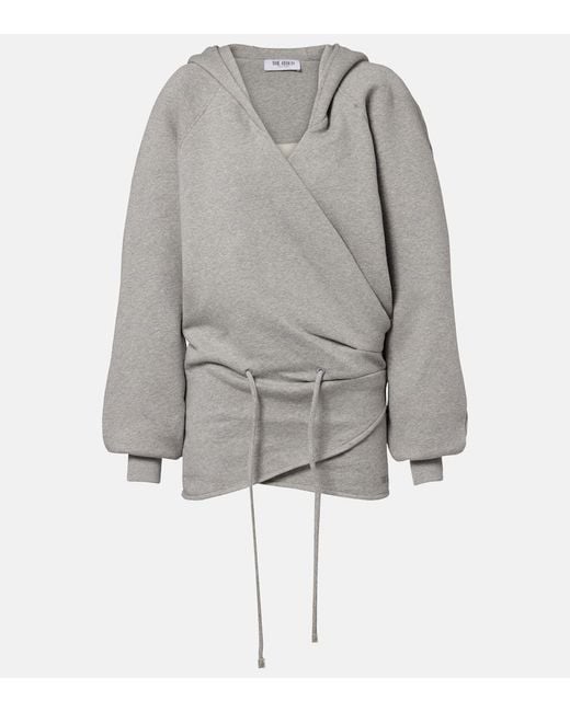 The Attico Gray Cotton Jersey Sweatshirt Dress