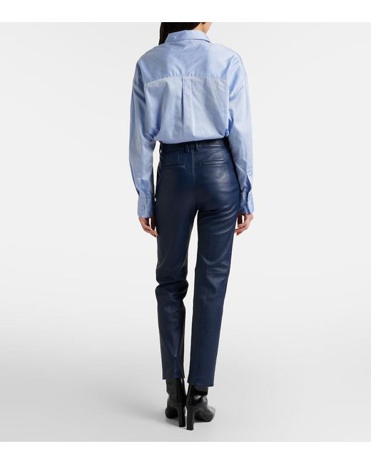 Joseph Blue Coleman Leather Slim Pants