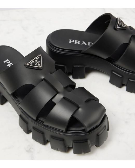 Sandales A Plateforme Monolith Prada en coloris Black