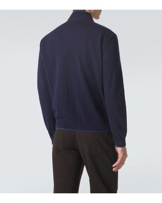 Canali Blue Suede Bomber Jacket for men