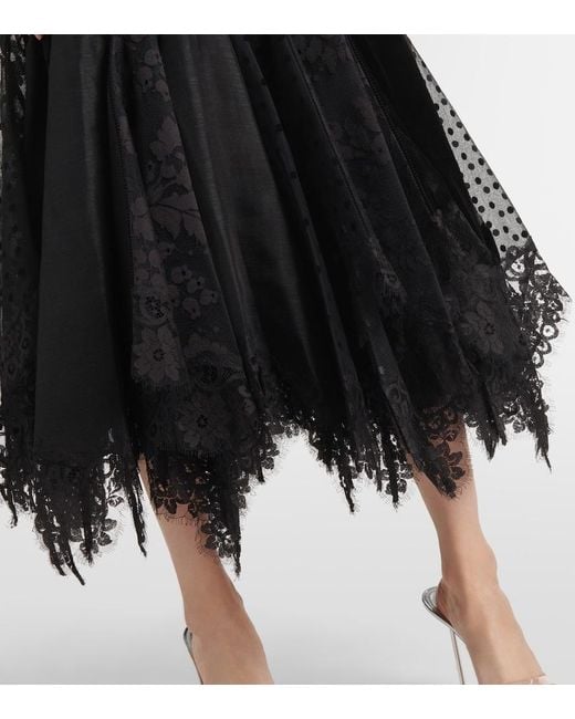 Zimmermann Black Spliced Eden Midi Dress
