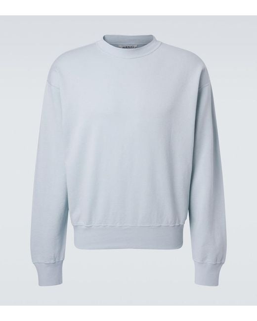 Auralee Sweatshirt Aus Baumwolle, Wolle Und Seide in Blue für Herren