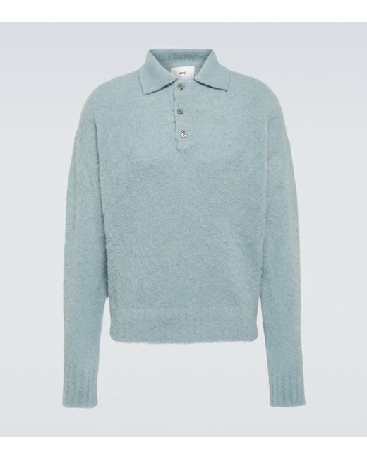 AMI Polopullover Aus Einem Wollgemisch in Blue für Herren