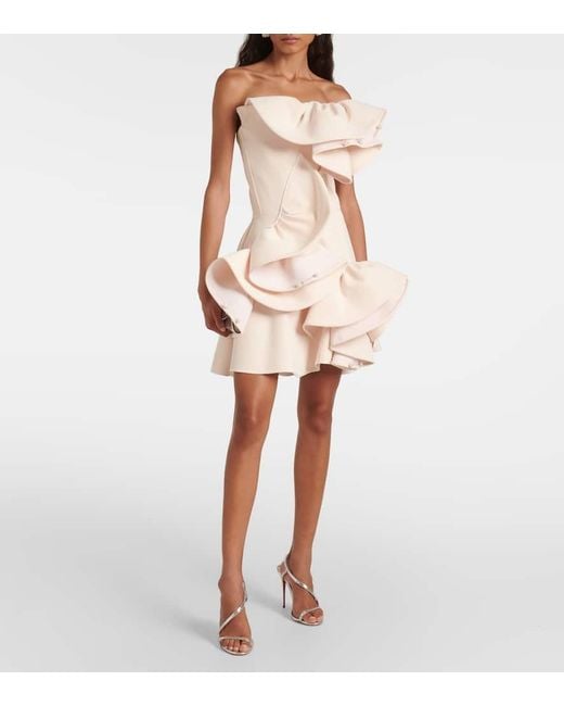 Maticevski Natural Bridal Verziertes Minikleid