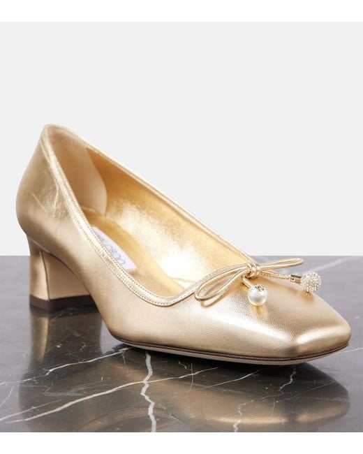 Jimmy Choo Elme 45 Metallic Leather Pumps