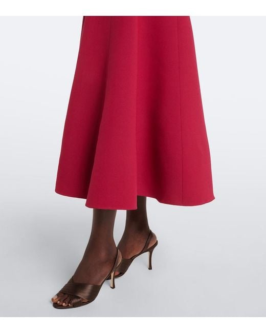 Roland Mouret Red Embellished Wool And Silk Midi Dress
