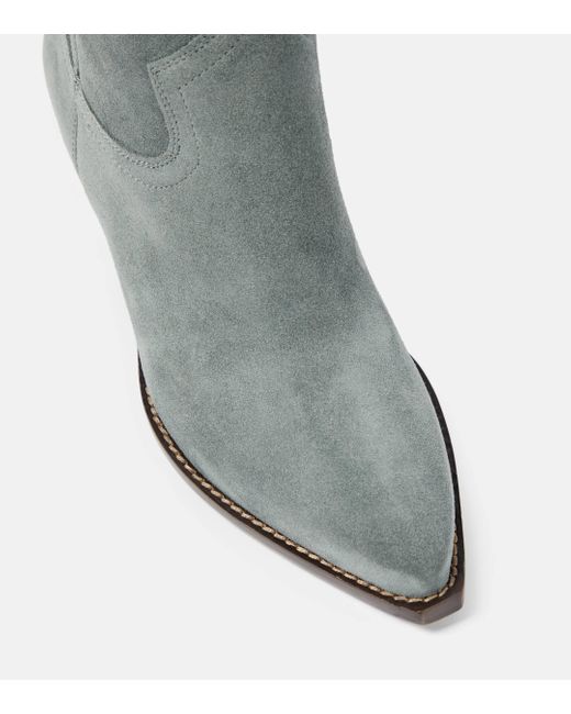 Isabel Marant Gray Dahope Suede Cowboy Boots