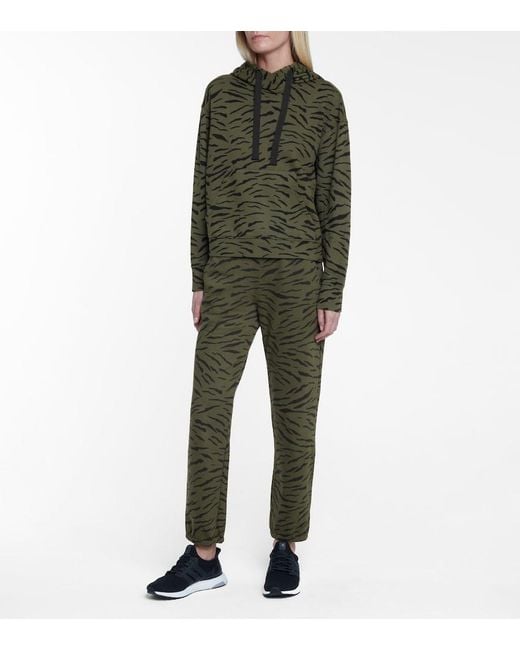 Velvet Green Roseanne Printed Cotton Hoodie