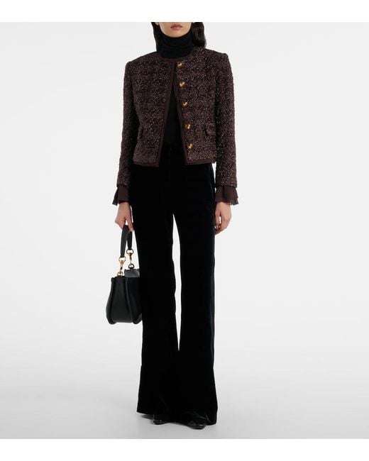 Veronica Beard Black Audrina Metallic Tweed Jacket
