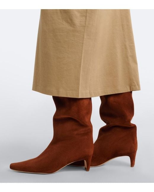 Staud Brown Wally Suede Knee-High Boots
