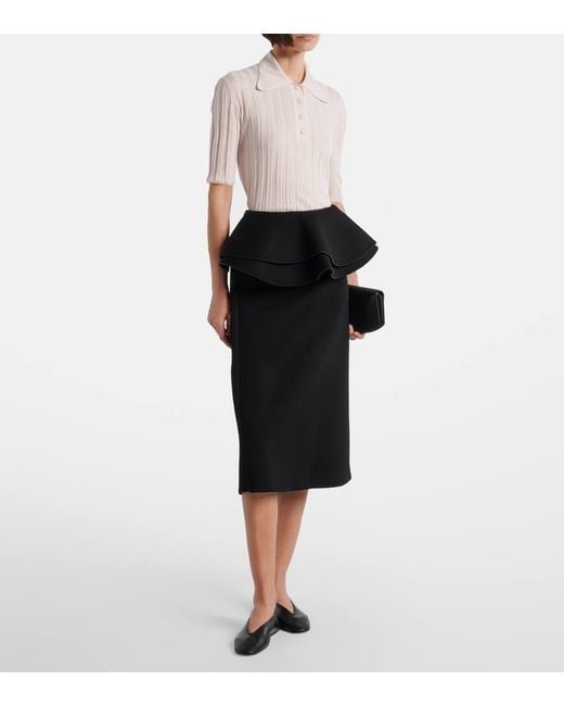 Gonna Midi Con Volant di Plan C in Black