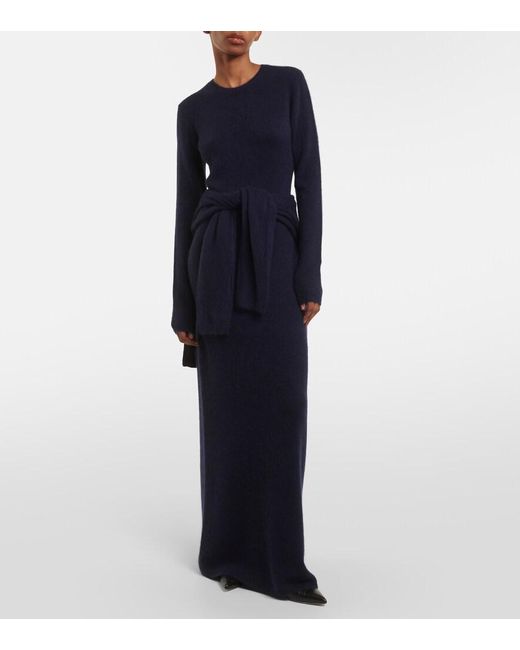 Gabriela Hearst Blue Brogan Cashmere And Silk Maxi Dress