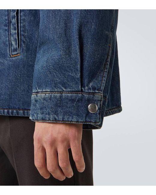 Chaqueta De Plumas De Denim Con Pana Miu Miu de hombre de color Blue