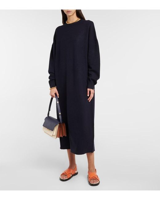 Extreme Cashmere Blue N°106 Weird Cashmere-blend Sweater Dress