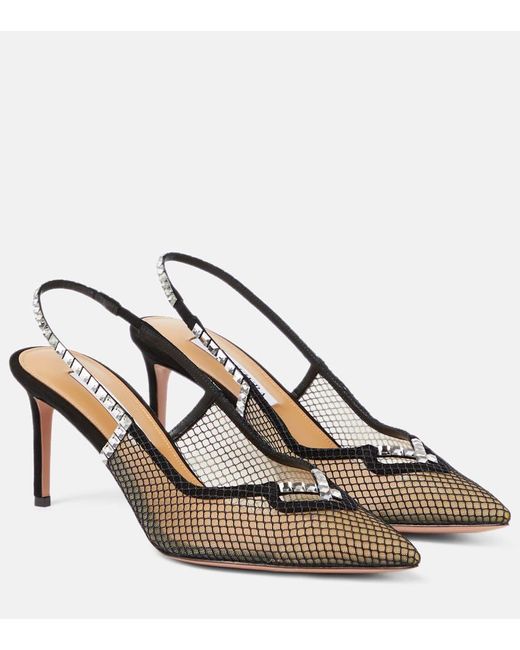 Aquazzura Brown Forbidden Love 75 Slingback Pumps