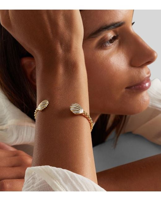 Yvonne Léon White Jonc Coquillage 18Kt Bracelet With Diamonds
