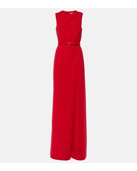 Max Mara Red Cady Wide-Leg Jumpsuit