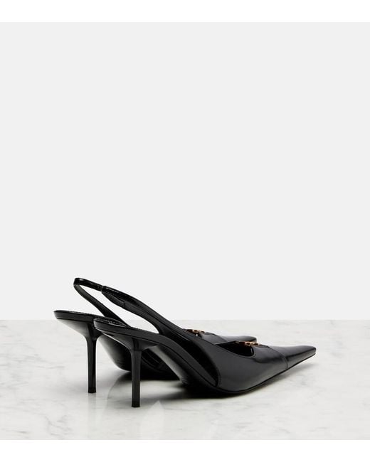 Saint Laurent Black Babylone Breteuil 75 Slingback Pumps
