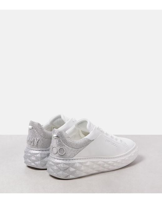 Jimmy Choo White Sneakers Diamond Maxi/F Ii Aus Leder
