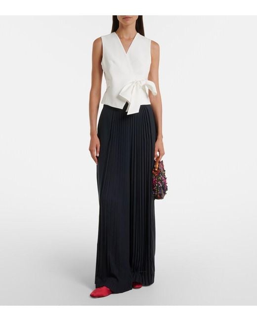 Max Mara White Draped Cady Vest