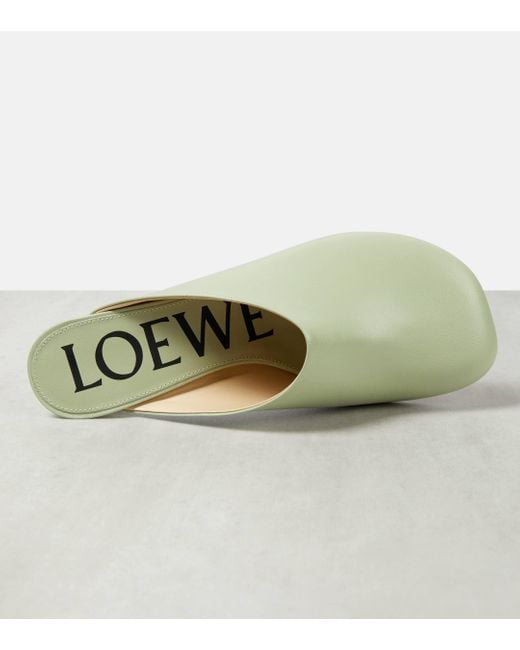 Loewe Green Toy Leather Mules