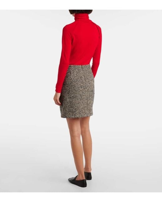 Max Mara Black Houndstooth Miniskirt