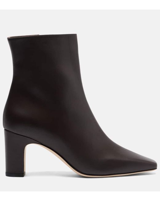 Manolo Blahnik Black Ankle Boots Ofaralo 70 Aus Leder