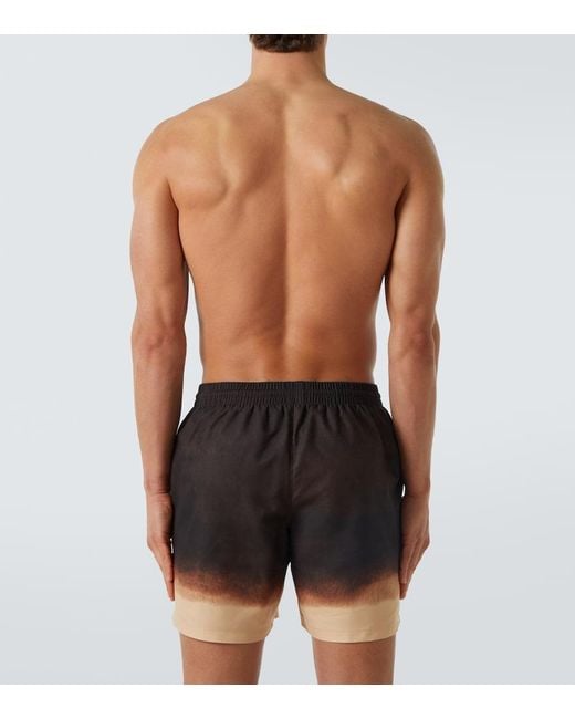 Dries Van Noten Black Ombre Swim Trunks for men