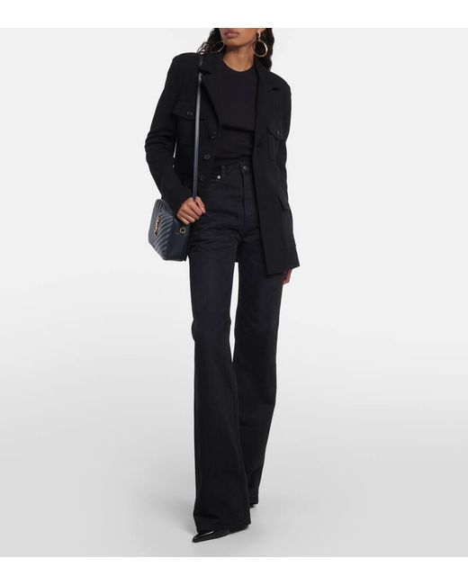 Saint Laurent Black Wool-blend Blazer