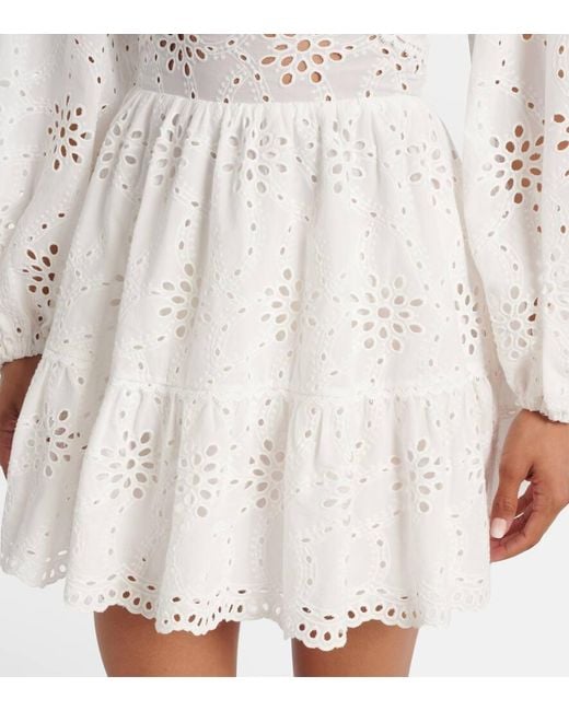 Alexandra Miro White Mariah Minikleid Aus Baumwolle
