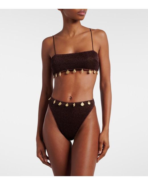 Oseree White Lumiere Embellished Bikini