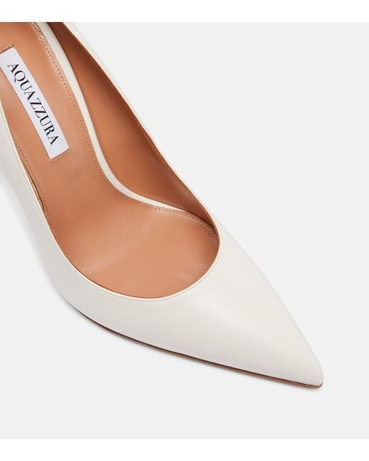 Aquazzura Brown Purist 105 Leather Pumps