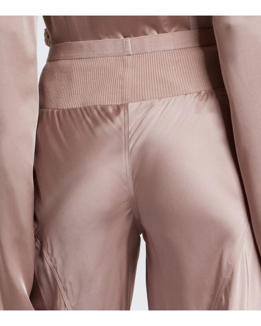 Rick Owens Pink Bias Satin Wide-Leg Pants