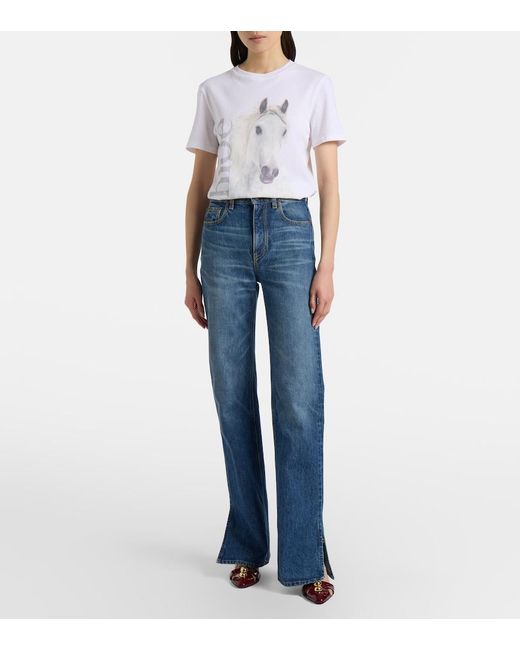 Chloé White Logo Cotton Jersey T-Shirt