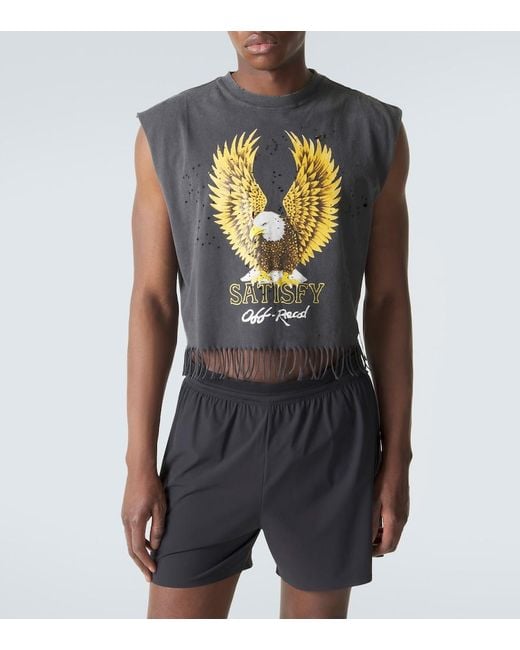 Satisfy Blue Mothtech Cropped Cotton Jersey Tank Top for men