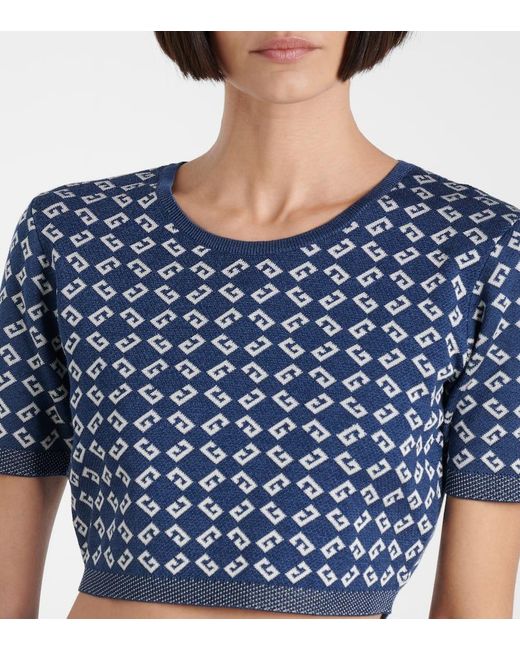 Top Cropped Monogram 72 di Givenchy in Blue