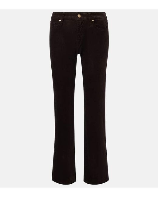 7 For All Mankind Black Calie Straight Mid-Rise Flared Jeans