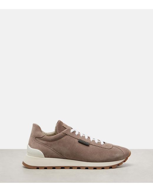 Brunello Cucinelli Brown Suede Sneakers