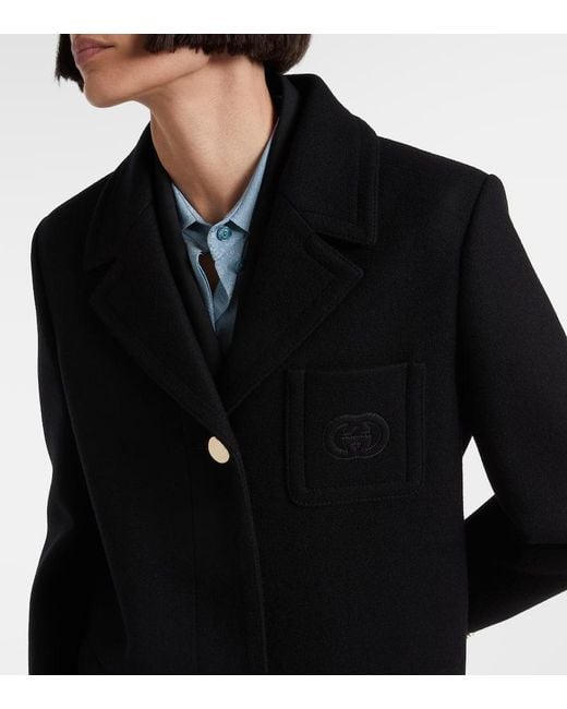 Gucci Black Oversized Wool Coat